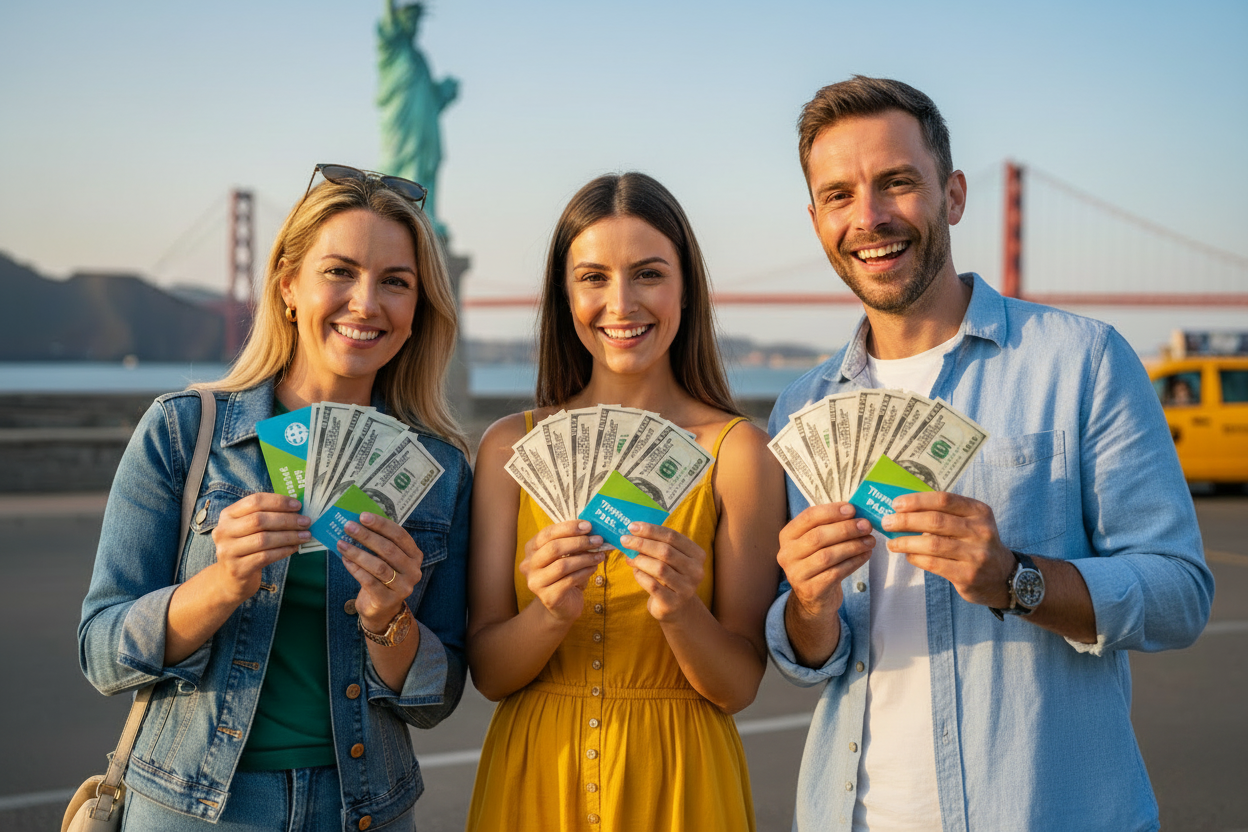 Travelers with tipping packs - no text